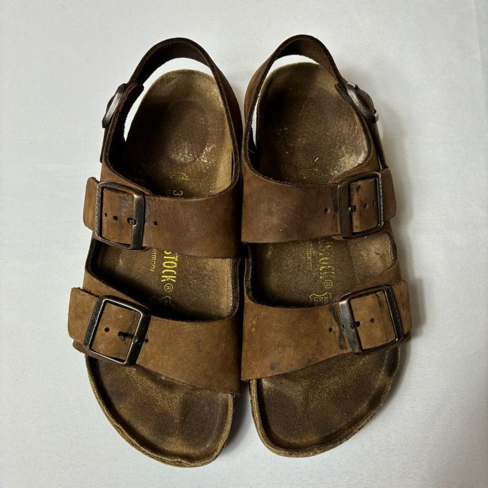 Birkenstock Brown Sandals with Adjustable Straps and Contoured Footbed - Picture 3 of 14